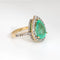 Bague 56 Bague vintage en or jaune 14 carats avec diamants et émeraude de 8,45 ct, taille poire 58 Facettes G13927