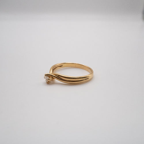 Bague 53 Solitaire Croisée Or Jaune & Diamants 58 Facettes 8-GSJE501-01