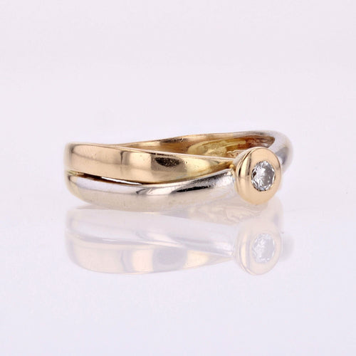 Bague 51 Bague deux ors diamant 58 Facettes 24-289