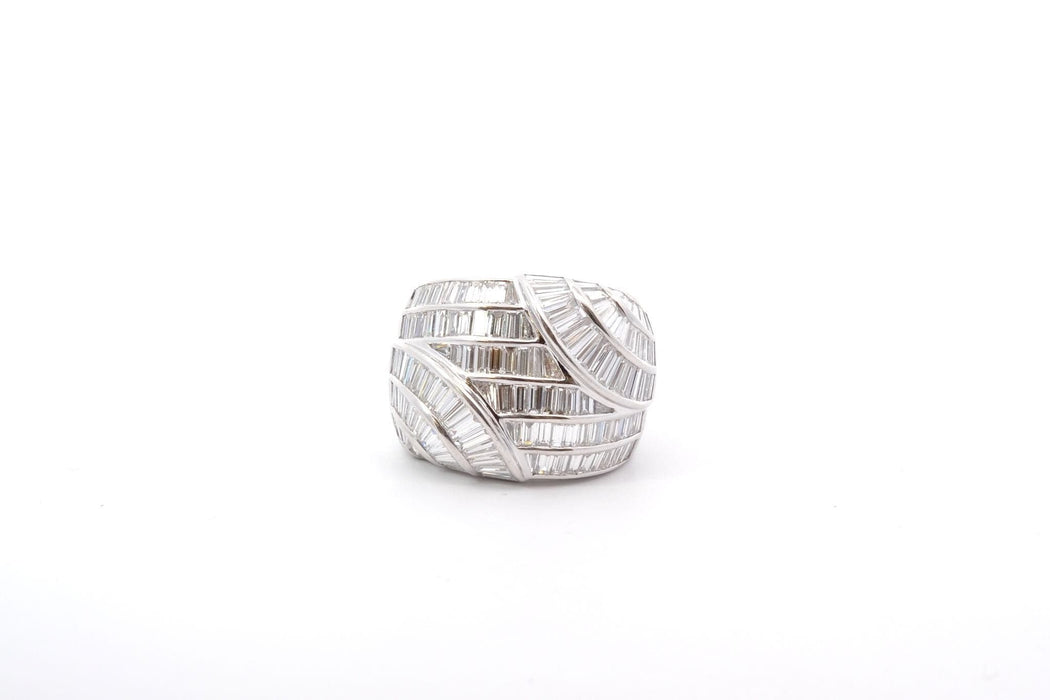 White gold ring with diamond paving