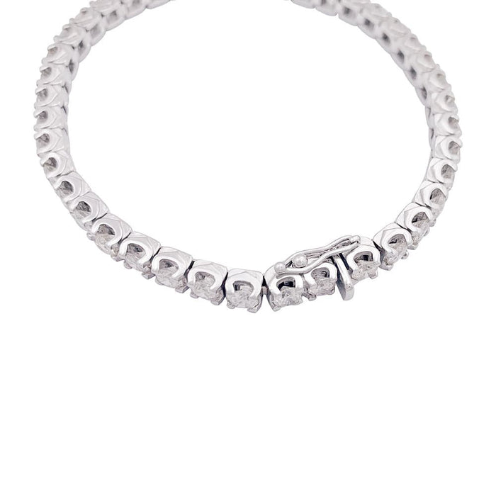 Bracelet Ligne tennis or blanc diamants 58 Facettes 33957