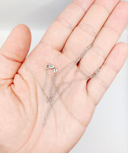 Collier Chaine vintage or blanc 18k mailles forçat 42,5 cm 2,49 gr 58 Facettes A06121