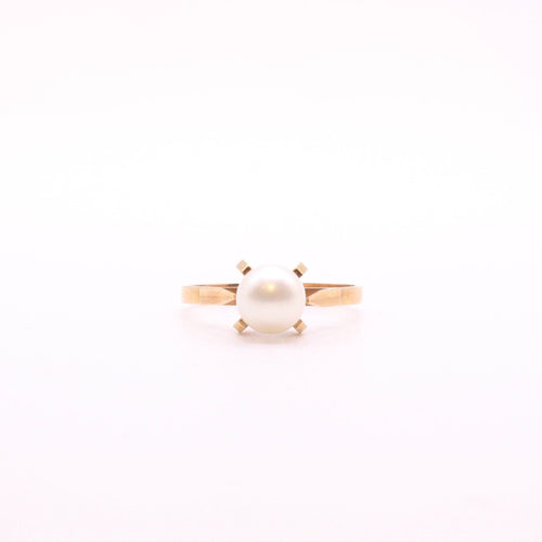 Bague Bague solitaire avec perle de culture or jaune 58 Facettes