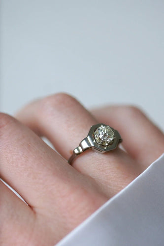 Bague 56 Bague Solitaire Diamant Art Deco 58 Facettes