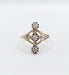 Bague 53.5 Bague marquise or et platine, diamant taille ancienne, diamants taille rose (circa 1900) 58 Facettes A04440