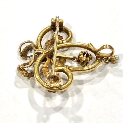 Pendentif Broche/ pendentif époque Napoléon III or jaune 58 Facettes