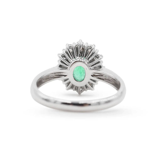 Bague Bague en or blanc avec une émeraude colombienne de 1,08 ct et des diamants 58 Facettes 9637