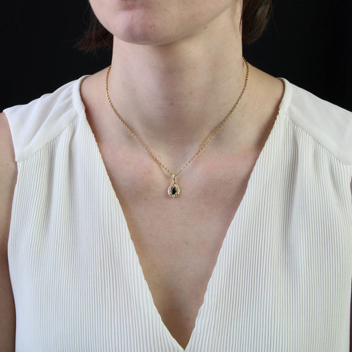 Pendentif Pendentif or jaune saphir diamants 58 Facettes CVP77