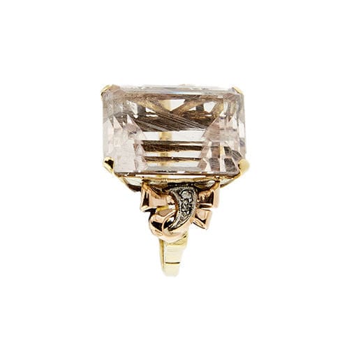 Bague 54 Bague en or trois pièces avec morganite et diamants 58 Facettes 37785