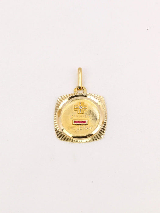 Pendentif Médaille amour Augis carrée 58 Facettes J512