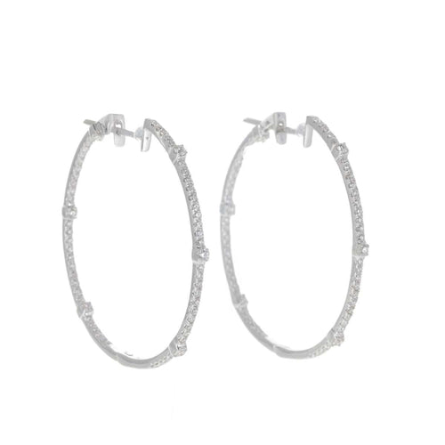 Boucles d'oreilles Boucles d'Oreilles Créoles Or Blanc et Diamants 58 Facettes 2.18833