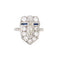 Bague 51 Vintage 1920's Art Déco Platinum, Diamond, Sapphire Ring 58 Facettes G14026