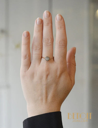 Bague 56 Solitaire or rose diamant 58 Facettes A10472