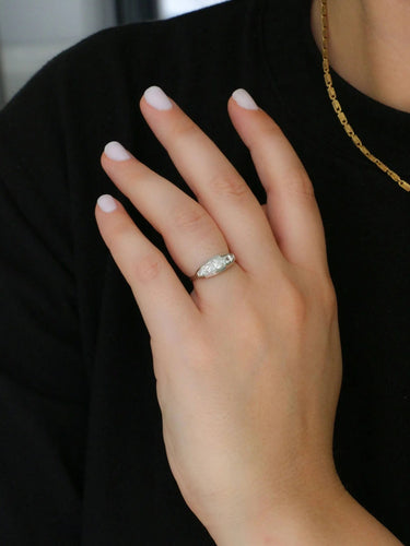 Bague Bague Art Deco diamants taille ancienne 58 Facettes J356