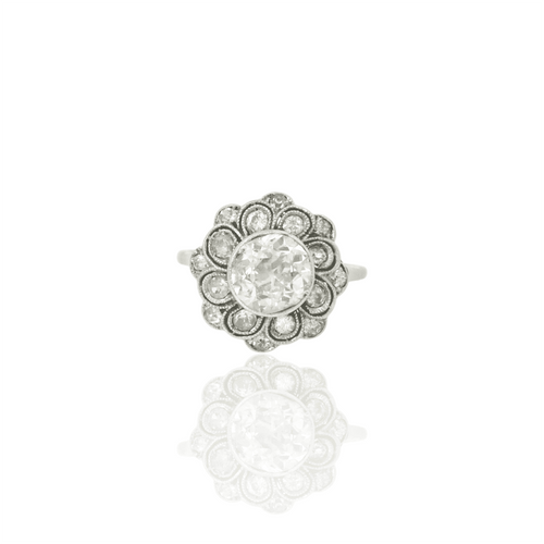 Art Déco Diamond ring white gold and diamond 58 Facettes 1