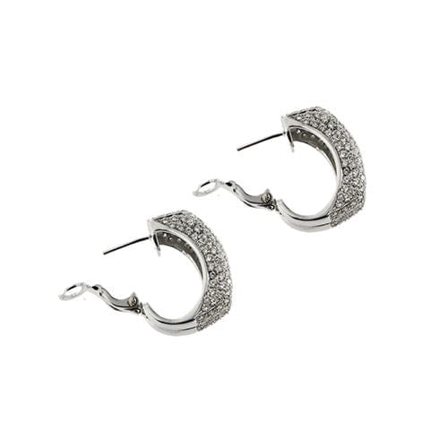 Boucles d'oreilles Boucles d'oreilles en or blanc avec diamants 58 Facettes 37833
