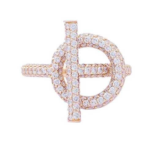 Bague 52 Bague Hermès "Echappée Hermès" or rose, diamants. 58 Facettes 33718