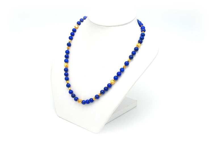 Collier Collier contemporain en or jaune 18 carats et lapis lazuli 58 Facettes B286