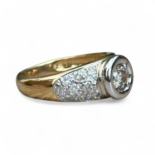 Bague 56 Solitaire illusion en or blanc serti de diamants 58 Facettes 296