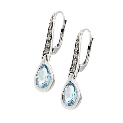Boucles d'oreilles Boucles d'oreilles en aigue-marine et diamants 58 Facettes 29435
