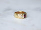 Bague 54 Bague Ancienne Bandeau or jaune, Rubis 1,70 Cts et Diamants 58 Facettes