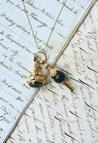 Montre Clef de Montre or jaune et Jaspe Sanguin 58 Facettes