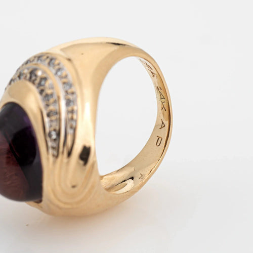 Bague 52 Bague  améthyste cabochon diamants 58 Facettes G13513