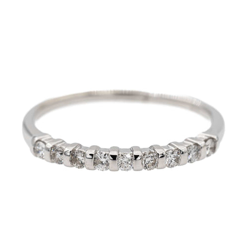 Bague 53 Bague Demi alliance Or blanc Diamant 58 Facettes 2916895CN