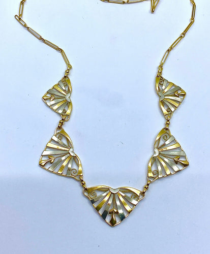 Collier Collier draperie en or jaune et or blanc, époque 1900/1930 58 Facettes AB394