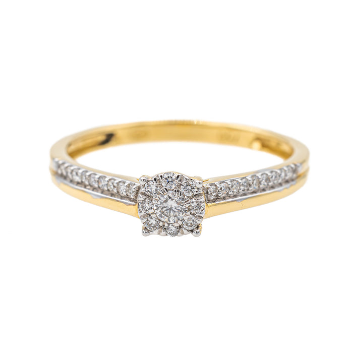 Yellow gold diamond ring