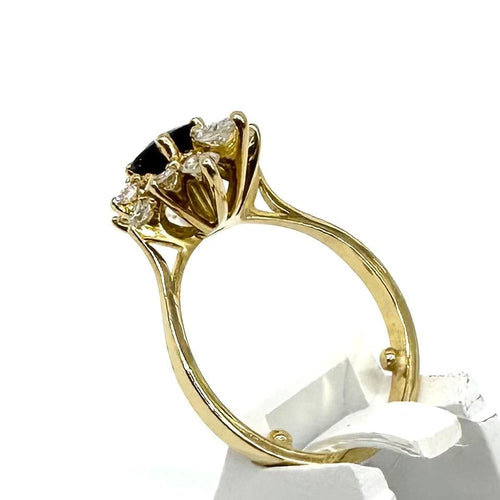 Bague 52 Bague or jaune marguerite saphir et diamants 58 Facettes Z1350536