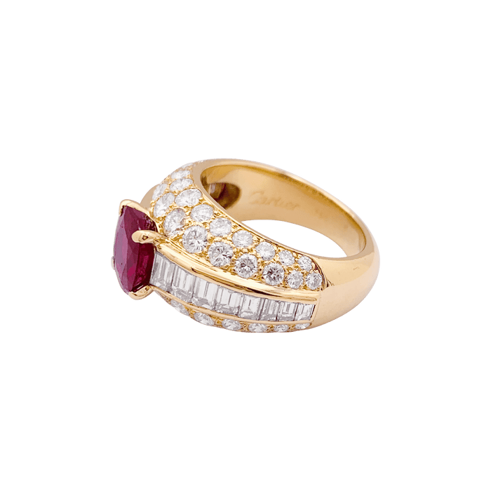 Bague 51 Bague Cartier "Gina" or jaune, diamants, rubis. 58 Facettes 34147