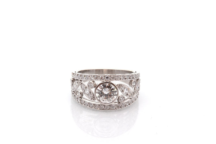 Bague 53 Bague diamant 0,75ct H/SI2 en platine 58 Facettes 27853-27369