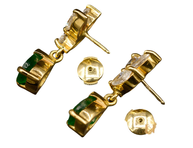Boucles d'oreilles Boucles d'oreilles diamants émeraudes 58 Facettes C1907