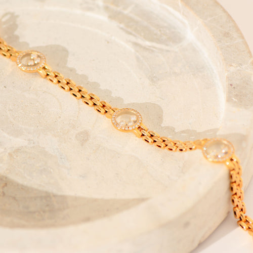 Boucles d'oreilles Chopard - Armband Happy Diamonds en or jaune 18k et diamants 58 Facettes 3282