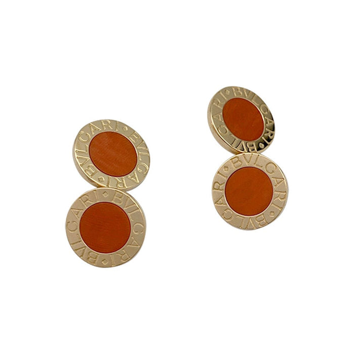 Boutons de manchette Boutons de manchette Bulgari, "Bvlgari Bvlgari", or jaune, corail. 58 Facettes 30382