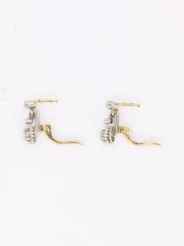 Boucles d'oreilles Dormeuses anciennes diamants coussin 0,5 carat 58 Facettes 1130.6