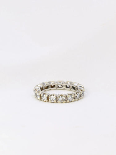 Bague 50.5 Alliance américaine en or blanc et diamants 1,8 ct 58 Facettes J63