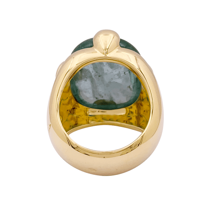 Bague 53 Bague Pomellato "Griffe" or jaune, aigue marine. 58 Facettes 34130