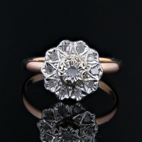 Bague 58 Bague fleur diamants or rose 58 Facettes 24-004