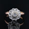 Bague 58 Bague fleur diamants or rose 58 Facettes 24-004