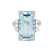 Bague 52.5 Bague en or blanc avec diamants aigue-marine allongée 11 carats 58 Facettes G13564