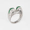 Bague 52 Bague vintage en platine avec émeraude et diamants 58 Facettes G14007