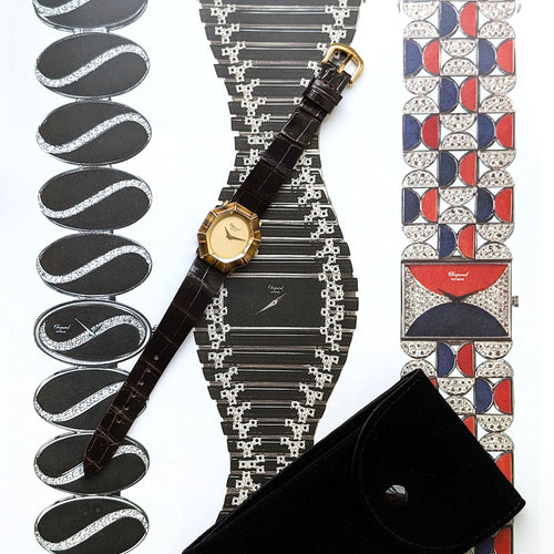 Chopard Ellipse Vzácnost 5045 1 Šperky Hodinky Tygří oko Kámen 18k žluté zlato 