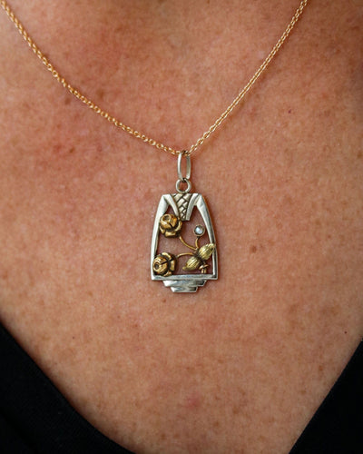 Pendentif Pendentif Ancien Deux Ors et Perles 58 Facettes A11221