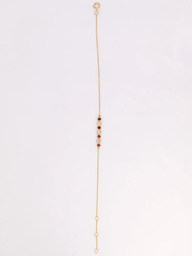 Bracelet Bracelet chaine or rose rubis diamants 58 Facettes J451