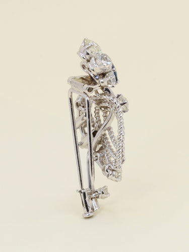 Broche MAUBOUSSIN Broche or blanc saphir diamants taille ancienne 58 Facettes 342