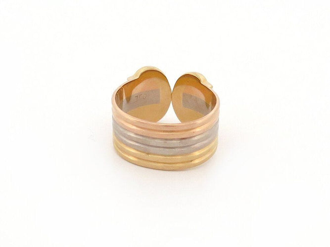 Bague 56 vintage bague CARTIER double c en 3 ors jaune rose blanc 58 Facettes 262048