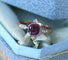 Bague 58 Bague Ancienne Grenat et Diamants sur Or Rose 58 Facettes