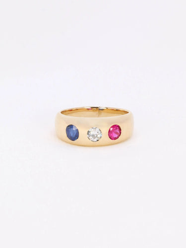 Bague 51 Bague jonc diamant saphir rubis 58 Facettes J136